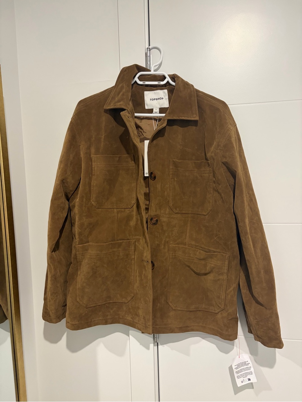 Topshop Women’s Suede Patch-Pocket Jacket - Brown - Picture 4 of 10